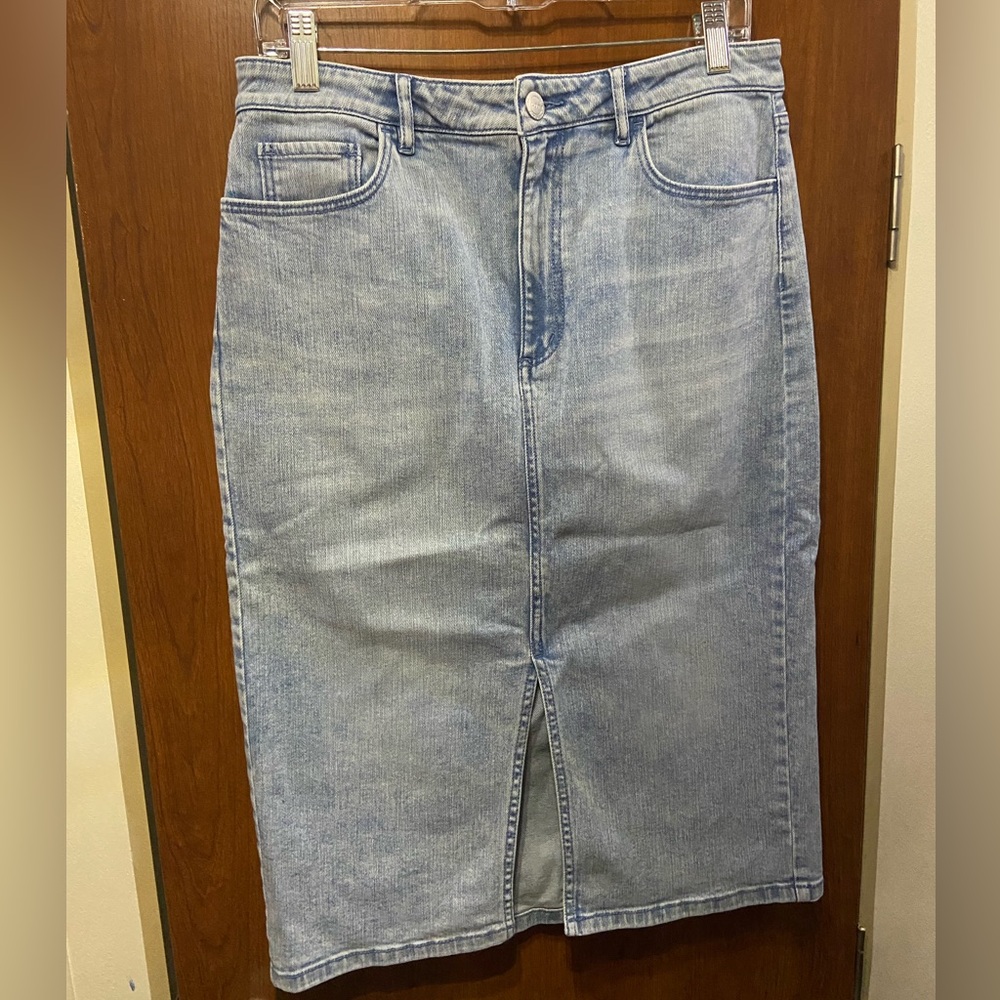 LOFT Light Blue Denim Skirt
